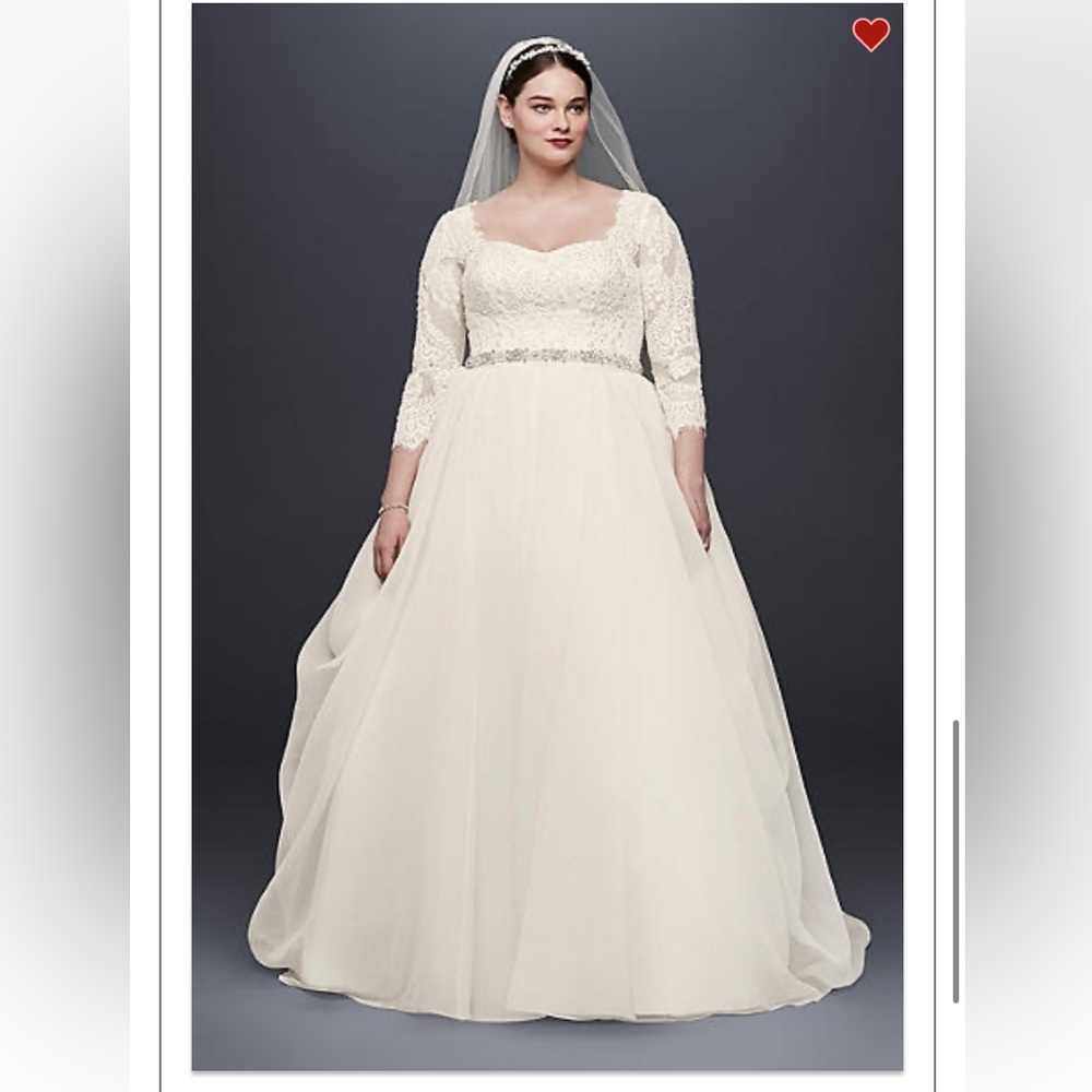 Oleg Cassini Wedding Dress. Belt and veil pictured are included! - Picture 2 of 2